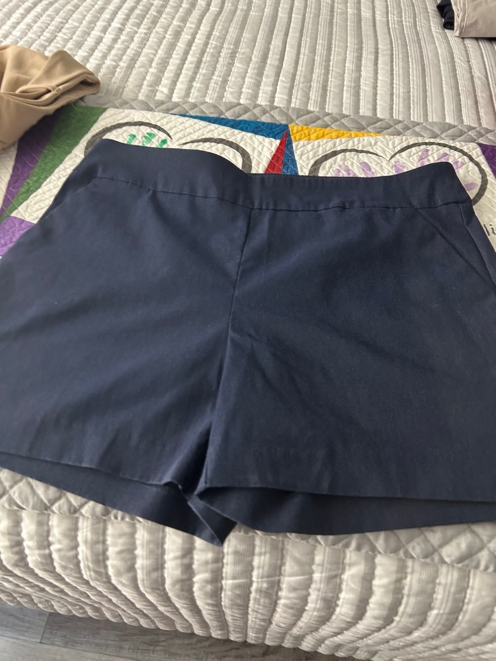 Time and Tru Navy High-Rise Pull-On Dress Shorts